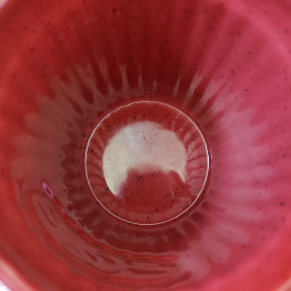 Paula Deen Burgundy/Dark Red Speckled Ceramic Crock Utensil Holder - Picture 6 of 8